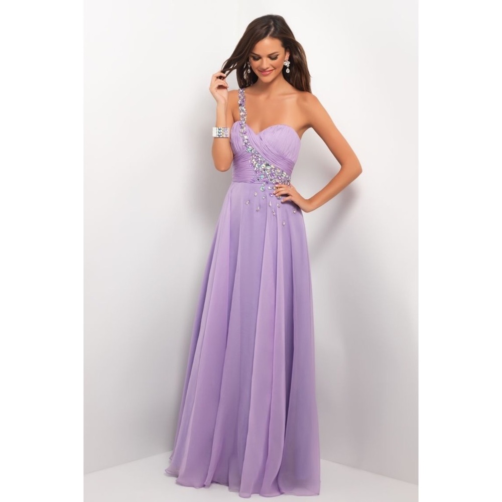 LILAC BEJEWELED PROM DRESS - Picture 1 of 6